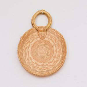 Round rattan  / hay boho tote bag • one size
